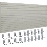 VEVOR Slatwall Panels with Hooks, 121.9 x 30.48 cm Gray Garage Wall Panels (Set of 8 Panels), Heavy Duty Garage Wall Organizer Panels Display for Reta