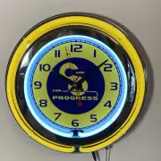 C&O Railroad yellow logo neon wall clock