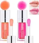 2 Colors Hydrating Plumping Lip Glow Oil - Moisturizing Glossy Primer Tint for L
