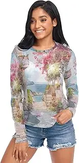 [RPLIFE] Romantic Italian Alleyway Mesh Top Women, Sheer Sleeve Top S-XXL