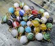 Handmade Millefiori Glass Links, 16x10mm, 25 pce, Mixed Colours, Free Post