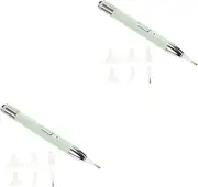 COHEALI 2pcs Drilling Pen Set Nail Rhinestone Picker DIY Painting Glue Pen Drill Pen Embroidery DIY Tools LED Pen Cross- Dotting Pen Full Drill Painting Pen 5d Light Pen Chargeable Plastic