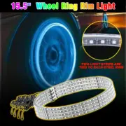 4x 15.5 Row Double LED Wheel Ring Rim Lights RGB Color Bluetooth APP Remote