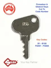 FIRMADOOR & GLIDEROL Garage Roller Door Keys Cut To Code Number