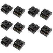 10 Pcs PF113A 35mm DIN Rail 11 Pins Relay Socket Base for JTX-3C MK3P