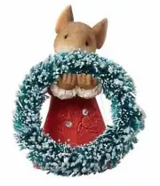HEART OF CHRISTMAS MICE BY KAREN HAHN - MOUSE WITH WREATH