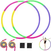 Children's Fitness Hoop with Skipping Rope, Children's Fitness Hoop, Multicoloured Children's Fitness Hoop, Plastic Removable Fitness Hoop