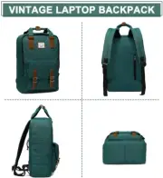 Laptop Backpack Bags 15.6 Inch School Backpack Women Vintage Work Office GREEN