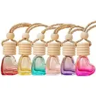 Oil Diffuser Car Heart-Shaped Glass Perfume Bottle 6ml Empty Fragrance Ornament