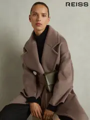 Reiss Mink Neutral Bridget Wool-Blend Blindseam Coat (E86175) | $775