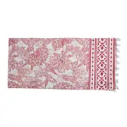 French Country Table Runner Punch with Pom Poms 130x30cm
