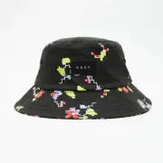 Obey Canvas Bucket Hat Digital Floral Black OSFM NWT