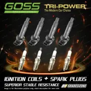 4 GOSS Ignition Coils + 4 Spark Plugs for Toyota Echo NCP12R 13R Yaris NCP131R (for: Toyota)