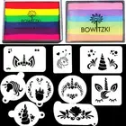 Bowitzkit 70g*2 Split Cake Face Paint Kit Unicorn face Painting Stencils Set