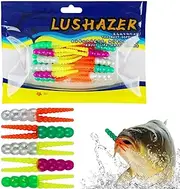 Soft Lures for Fishing - T-Tail Grub Worm Baits,Set of 20 Artificial T-Tail Grub Worm Baits for River Sea, Realistic Fish Luring Tools
