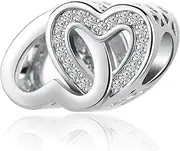 [SBI Jewelry] Women Infinity Love Hearts Charm for Bracelet Compatible with Pandora Charm Bracelets Silver Cubic Zirconia Girls Wife Girlfriend Valentine Family, Non-Precious Metal, No Gemstone