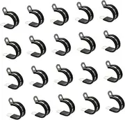 20pcs Rubber Lined R Shaped Tube Clamp for Hose and Cable Management Durable and Practical for Indoor and Outdoor Use