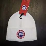 Canada Goose Arctic Disc Wool Beanie Men's White