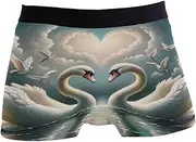 [RPLIFE] Cute Bunny Men Boxer Briefs, Anti Chafing Underwear Men, Polyester Spandex Boxer Briefs Men S