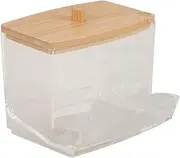 HONMEET Cotton Swab Dispenser Acrylic Storage Box Makeup Box Hair Accessory Holder Compact Desktop Organizer