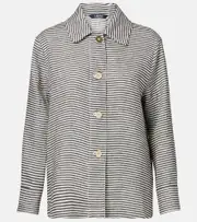['S Max Mara] 'S Max Mara Zamia printed linen blouse UK 14 beige