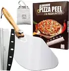 Pizza Peel Aluminum Pizza Spatula - 12x14 Inch Pizza Pack Metal Peel with Woo...