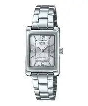 Casio Analog Stainless Steel Silver Dial Quartz LTP-1234DD-7A Ladies Watch