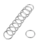 8mm Metal O Rings Non-Welded for Straps Bags Belts DIY Silver Tone 30pcs