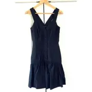 Ted Baker Yasmino Black Linen Blend Dress Fit & Flare Shirt Dress Size 2 / Ted 0