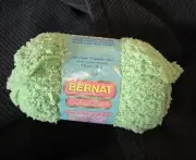 BERNAT LuLu Yarn 1.75 oz Skein GO GO GREEN Nylon Soft Fuzzy