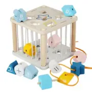 Lacing Block 3-D Puzzle Threading Block Set Toy Puzzle Box for Child Hand Skill