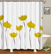 Yellow Tulip Drawing Shower Curtain