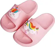 [Knemksplanet] Toddler Boys Girls Slippers Bunny Unicorn Pillow Sandals Summer Quick Dry Bathroom Slides Beach Water Non-Slip Kids Shower Shoes