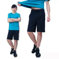 在飛比找蝦皮商城優惠-[戶外趣] 男款機能彈力棉健身休閒運動短褲（C1223 黑色