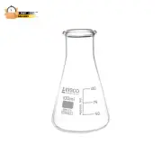 Erlenmeyer Flask, 100Ml - Borosilicate Glass - Wide Neck, Conical Shape - White