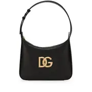 [Dolce & Gabbana] Dolce & Gabbana Logo-plaque Leather Tote Bag ONE SIZE BLACK
