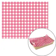 Red Gingham Grease Proof Paper Plate / Tray Liners (8 Sheets)