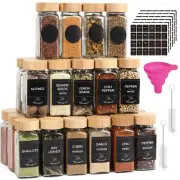 pcs 4oz Spice Jars with Bamboo Lids Glass Spice Jars with Labels Empty Spice Con