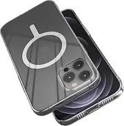 1mm Ultra Thin iPhone 12 Pro Max Phone Cover for MagSafe Case, Sinjimoru Non Yellowing Transparent Magnetic Slim Fit Cell Phone Case Crystal Clear for iPhone 12 Pro Max. M-AiroFit Basic