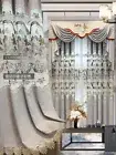 classical chenille embroider hollow out chinese valance curtain tulle M1590