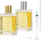 2 X 100 Ml Perfume Atomiser, Portable Square Perfume Travel Bottle, Clear Empty