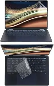 Jarttarn Compatible with HP OmniBook Ultra Flip 2-in-1 14" (14-fh) 2024 Laptop High Transparency Silicone TPU Laptop Keyboard Cover and 2-Pack Scratch Resistant Screen Film