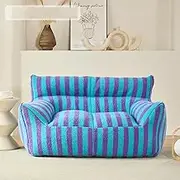 UYSOFRCV Bean Bag Chair Cover Sofa Lazy Sack Teddy Hair Lazy Sofas Cover (No Beans) for Organizing Children Plush Toys or Memory Foam,Blue