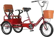 Tricycle for Adults, 16in Adult Tricycle 3 Wheel Bikes with Shopping Basket Cruise Trikefor Seniors Women Men