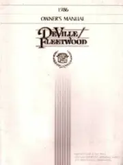 1986 Cadillac Deville Fleetwood Owners Manual Guide Reference Operator Book OEM (for: Cadillac)