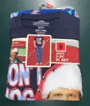 Warner Bros Men's Fleece Pants T-shirt Pajama Set Clark Christmas Vacation NEW