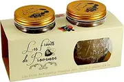 [Grant Howard] Les Fruits de Provence Preserve jar 2 Set, 24 Ounces, Glass Food Storage Canning Container, Metal Emboss Top, Clear