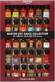 Thoughtfully Gourmet, Master Hot Sauce Collection Sampler Gift Set, Inspired by International Chilli Sauce Flavours, Set of 30