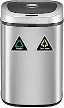 Maxkon 80L Motion Sensor Bin Dual Compartment Kitchen Smart Bin Stainless Steel Waste Garbage Bin Sliver