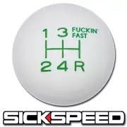 WHITE/GREEN FING FAST SHIFT KNOB 5 SPEED SHORT THROW SHIFTER LEVER 12X1.5 S04